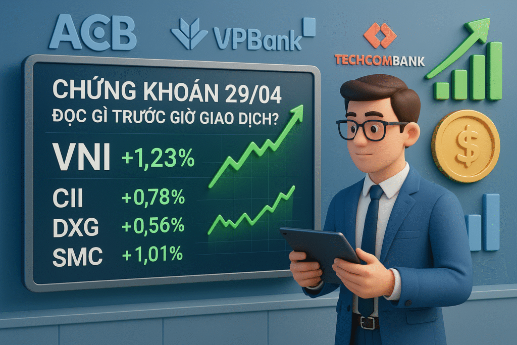 Cổ Phiếu Nổi Bật Ngày 29/04: VN-Index Tăng Nhẹ, Dầu Giảm Mạnh
