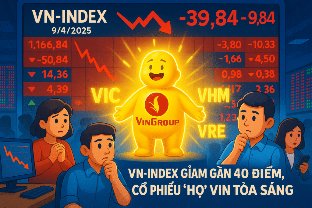 VN-Index Giảm Gần 40 Điểm, Cổ Phiếu ‘Họ’ Vin Tỏa Sáng