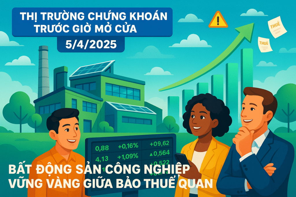 Thị trường chứng khoán trước giờ mở cửa: Bất động sản công nghiệp vững vàng giữa bão thuế quan